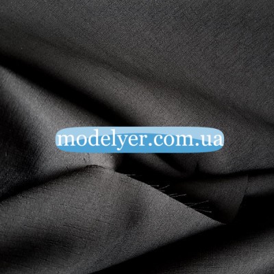 Ткань Лен стрейч (черный)